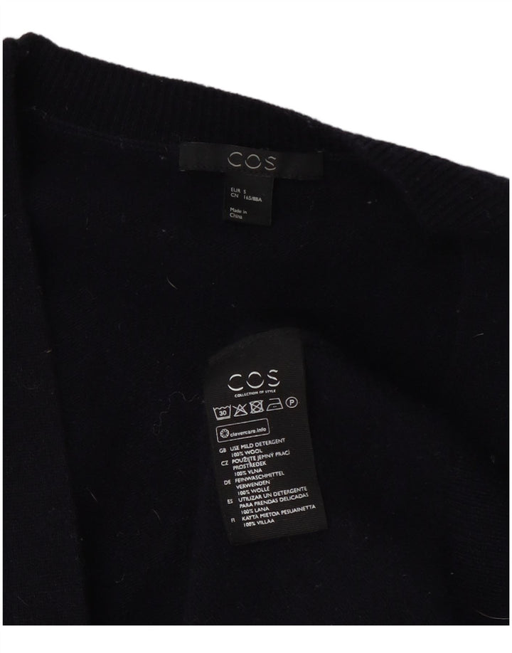 Maglione cardigan oversize da donna Cos UK 10 piccolo lana blu navy