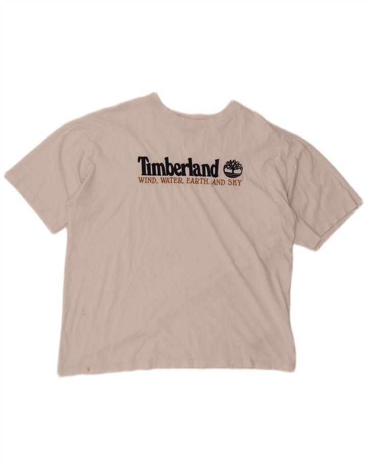 T-shirt grafica da uomo Timberland Top grande in cotone bianco
