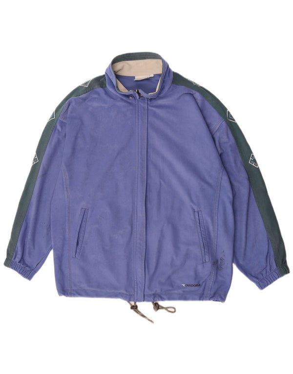 Giacca da tuta grafica oversize da donna Diadora UK 10 piccola viola
