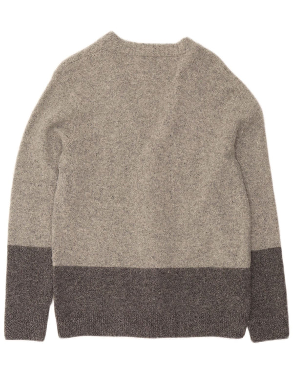 Maglione cardigan da uomo Penguin Lana d'agnello color block grigio grande
