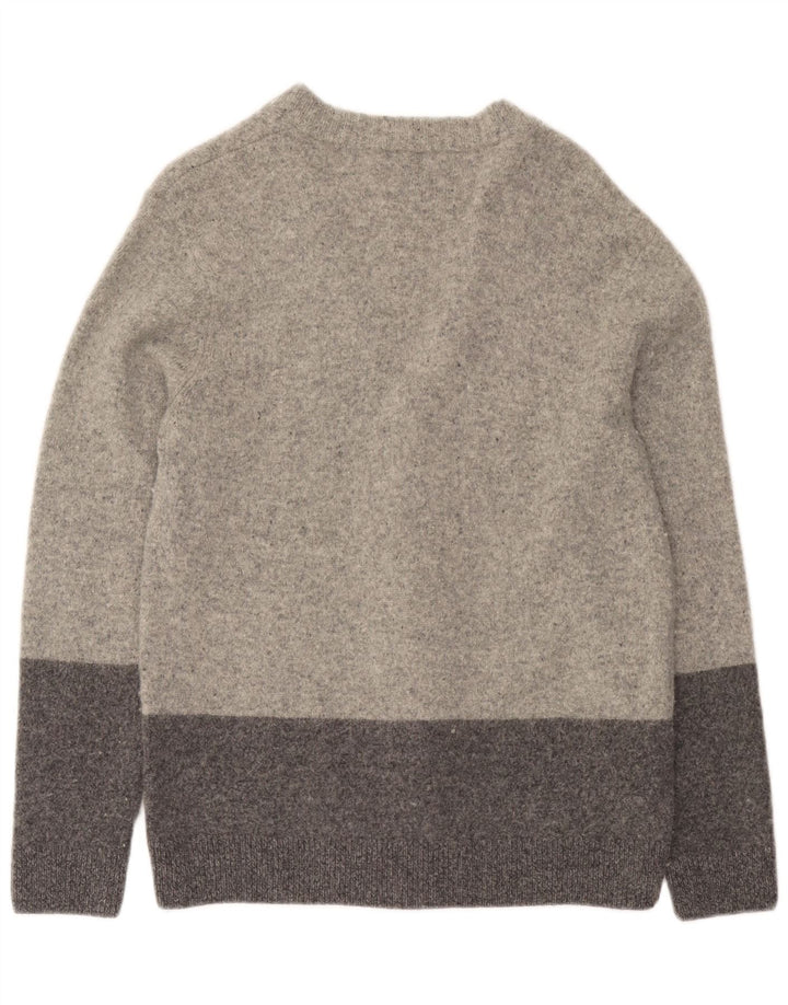 Maglione cardigan da uomo Penguin Lana d'agnello color block grigio grande