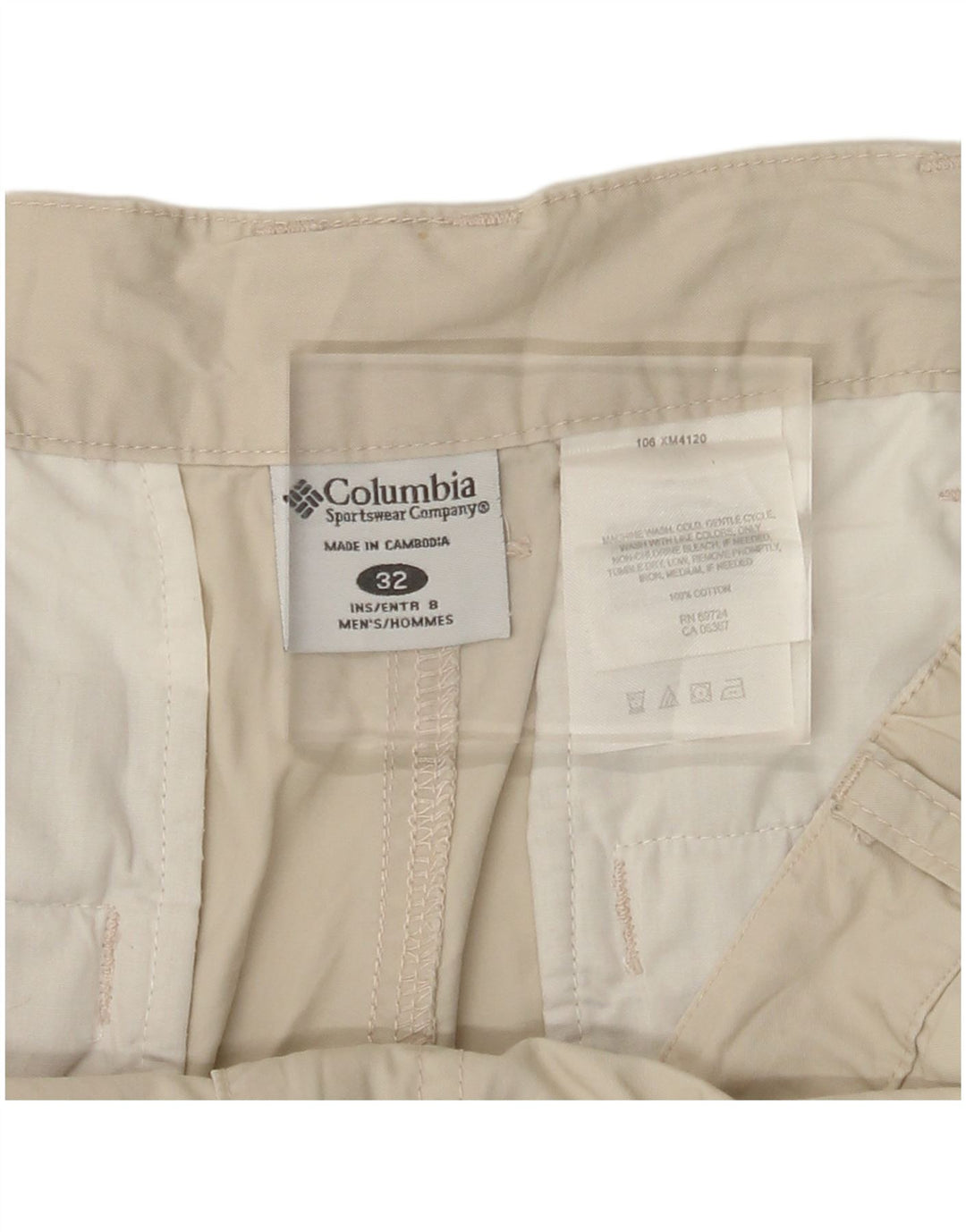 Pantaloncini cargo da uomo COLUMBIA W32 cotone beige medio