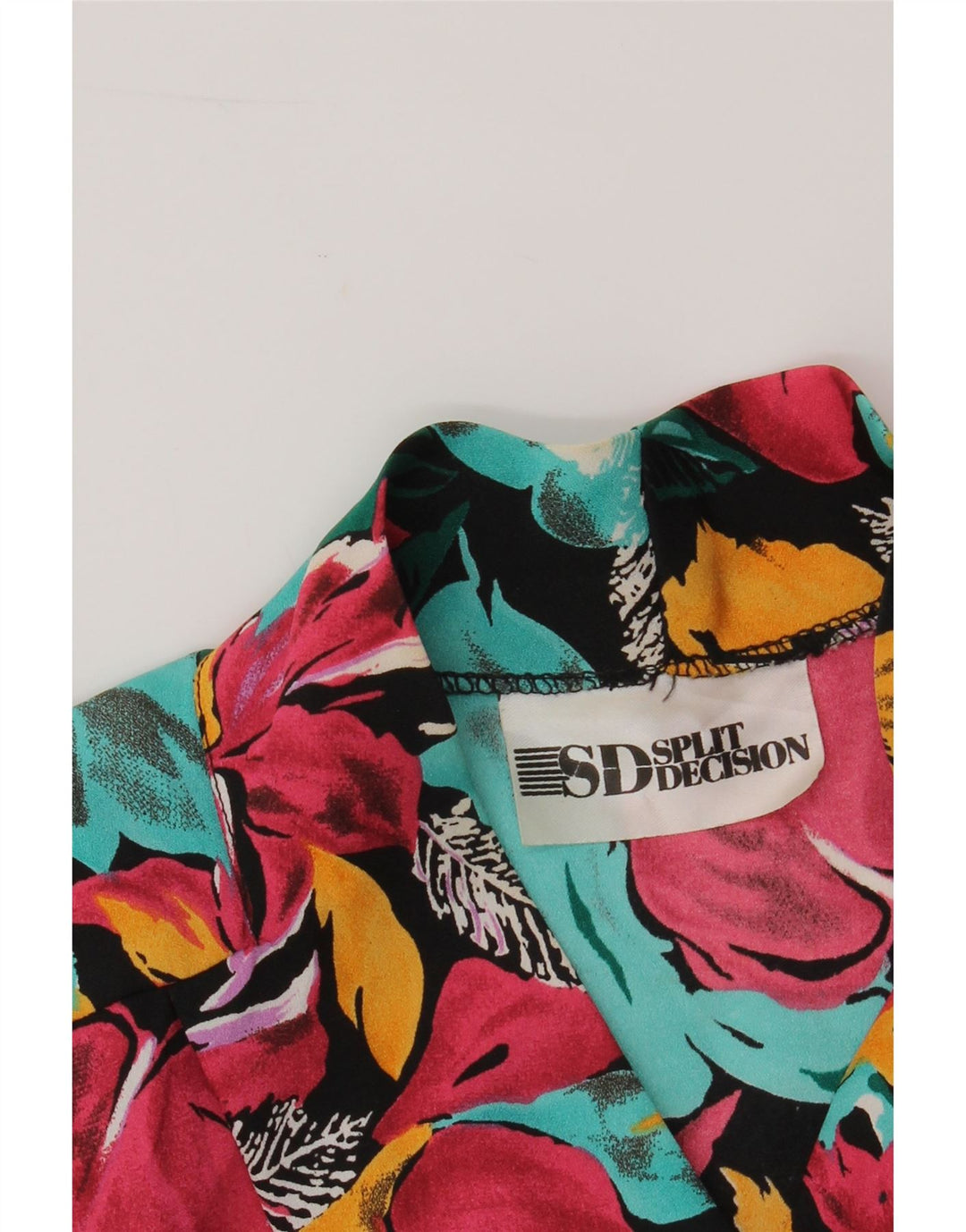 VINTAGE Womens Crop Blouse Top UK 14 Medium Multicoloured Floral Vintage Vintage and Second-Hand Vintage from Messina Hembry 