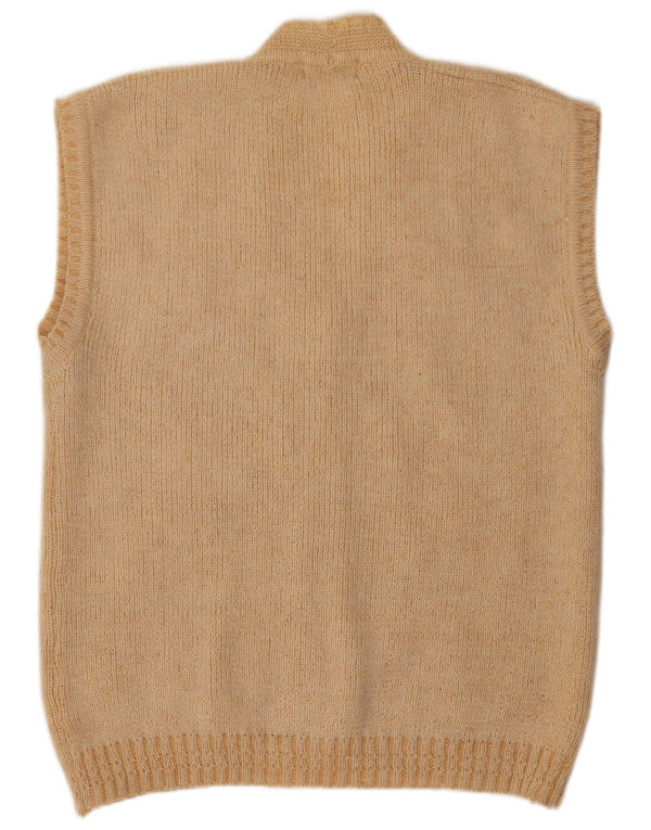 Maglione cardigan senza maniche da donna NAGPAL UK 16 grande floreale beige