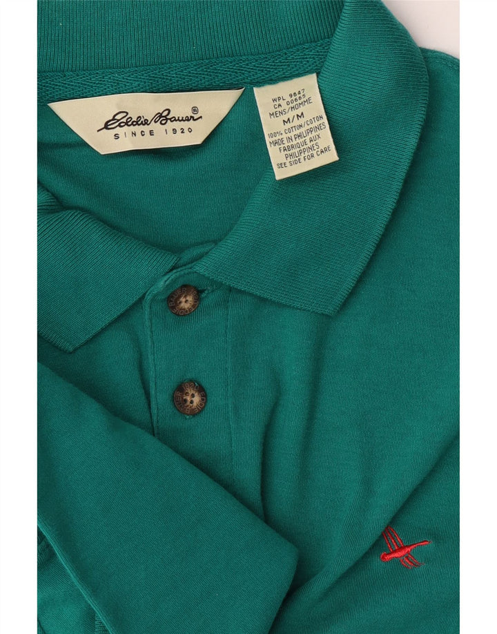EDDIE BAUER Mens Polo Shirt Medium Green Cotton Vintage Eddie Bauer and Second-Hand Eddie Bauer from Messina Hembry 