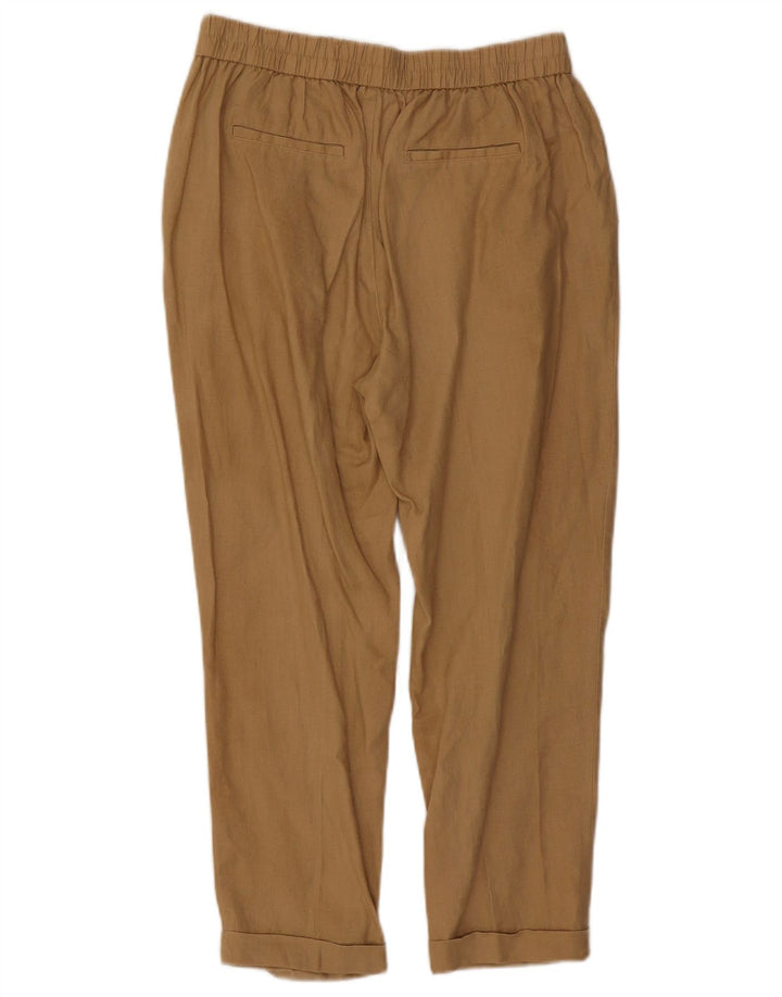Pantaloni corti dritti da donna Benetton medi W28 L24 Lino beige
