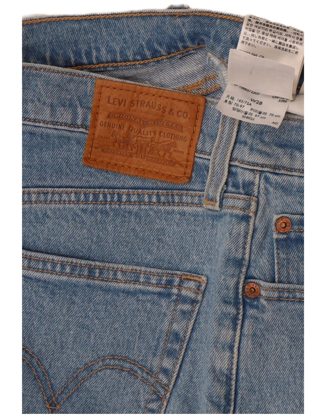 Pantaloncini di jeans da donna Levi's W28 cotone blu medio