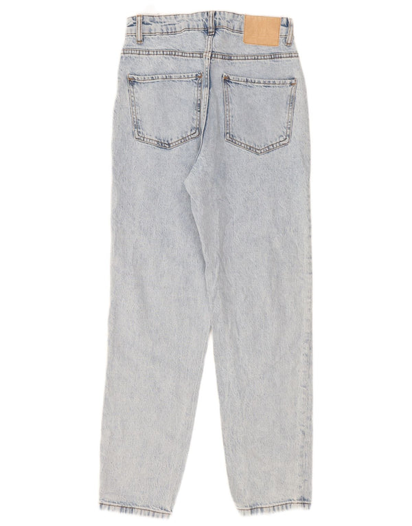 Jeans Zara da donna a vita alta con lavaggio acido EU 36 XS W26 L28 cotone blu