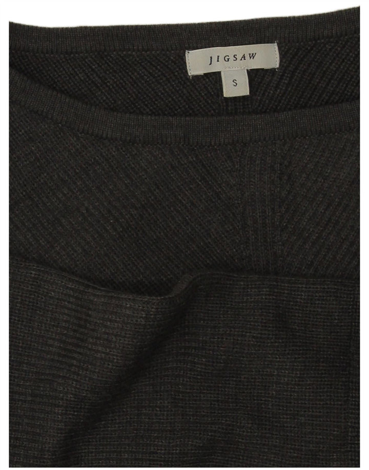 Abito maglione oversize da donna con maniche a 3/4 Jigsaw UK 10 Small Lana grigia