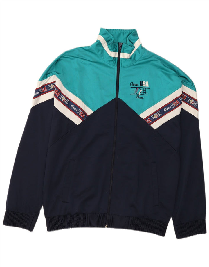 Giacca da tuta grafica Brugi da uomo USA, color block medio blu navy