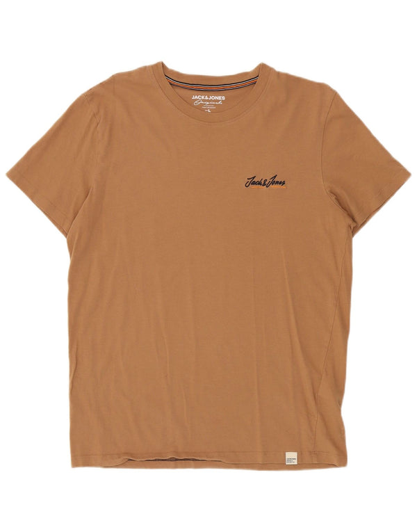 T-shirt da uomo Jack & Jones Top grande in cotone marrone