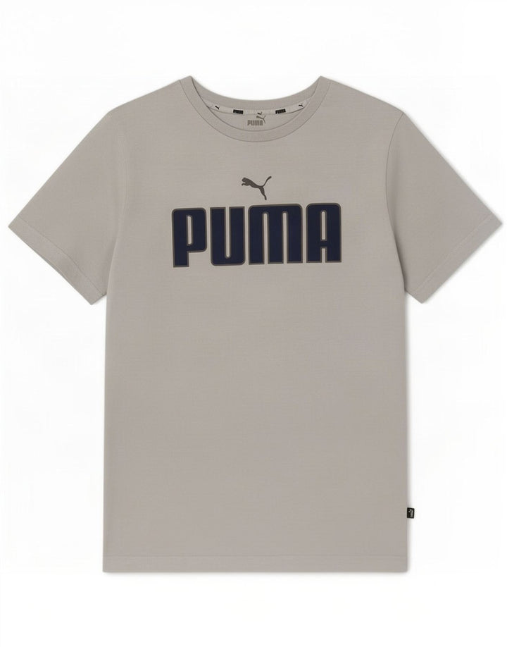 T-shirt grafica da uomo Puma Top in cotone grigio medio