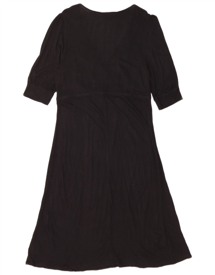 MOSSIMO Abito da donna a trapezio con maniche a 3/4 UK 14 Large Rayon nero