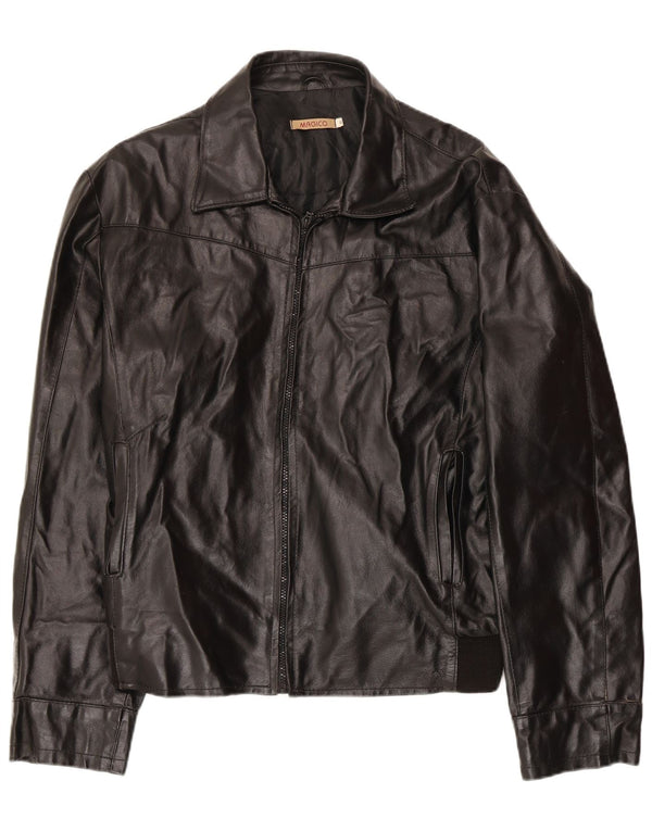 Giacca in pelle vintage da uomo UK 42 XL in pelle nera