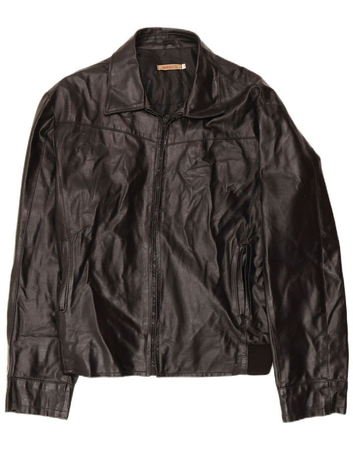 Giacca in pelle vintage da uomo UK 42 XL in pelle nera