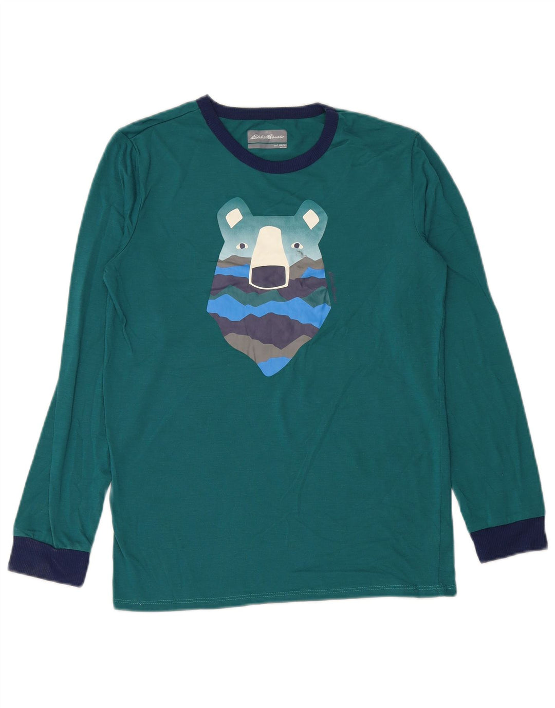 EDDIE BAUER Maglietta grafica da bambino a maniche lunghe 13-14 anni Grande Verde