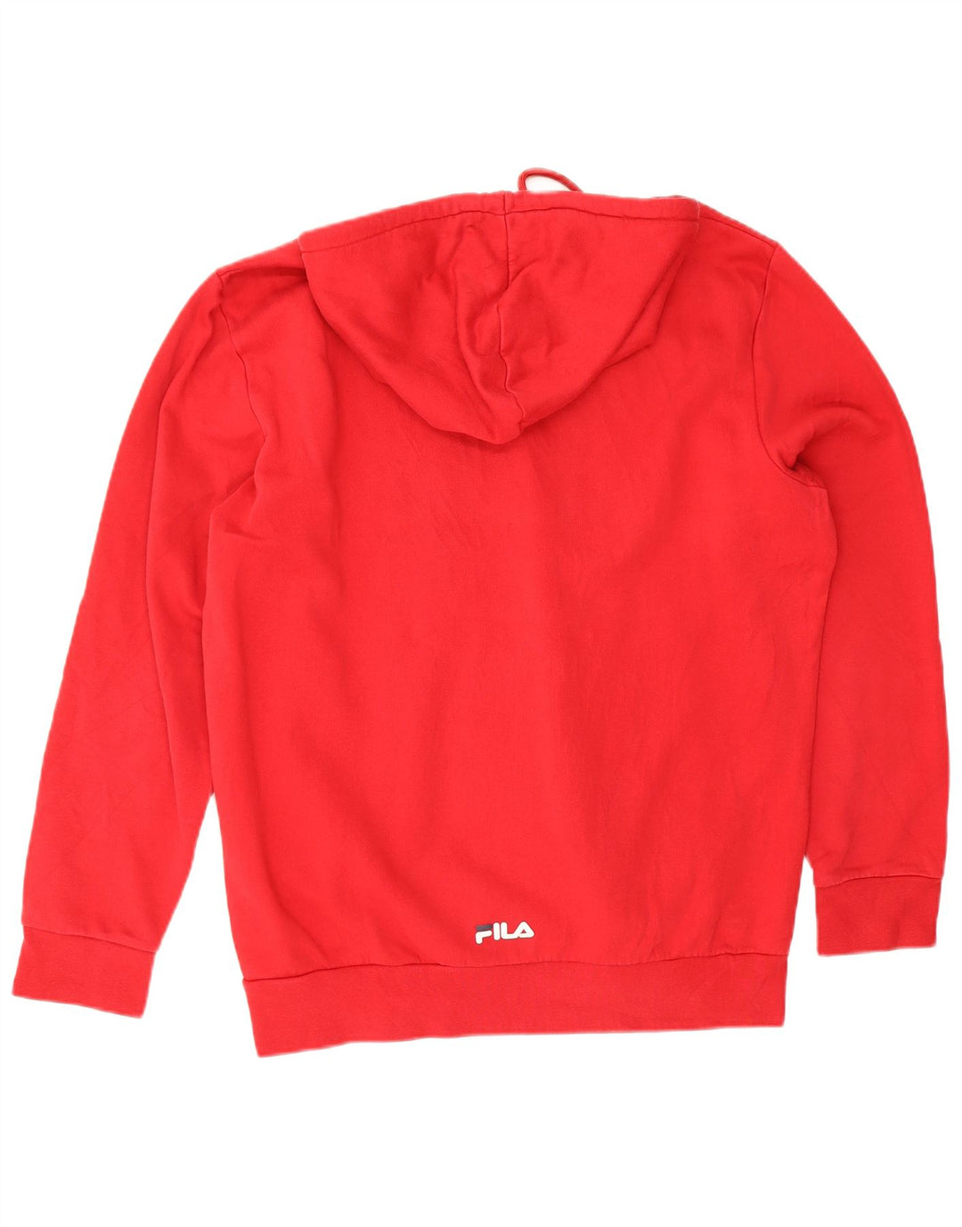 Felpa con cappuccio grafica da uomo Fila grande in cotone rosso