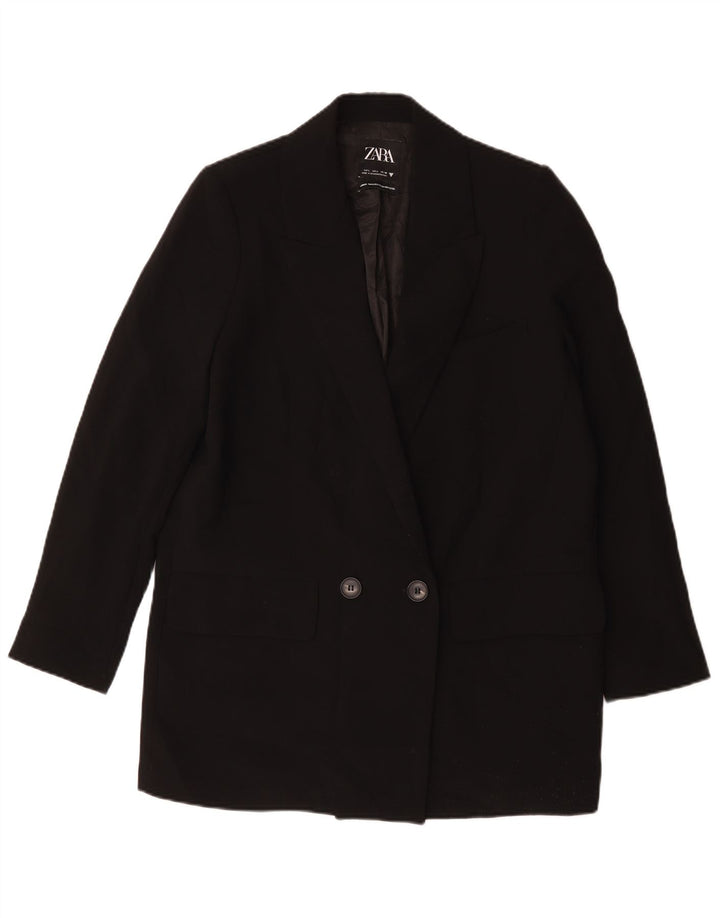 Giacca blazer doppiopetto lunga da donna Zara UK 16 grande nera