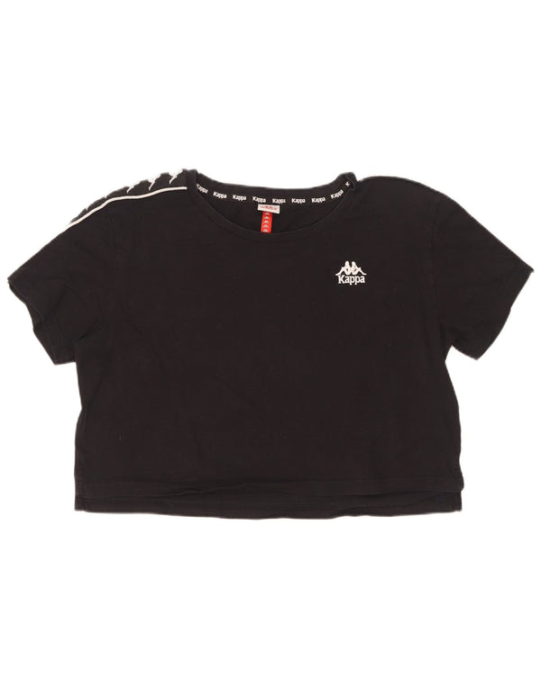T-shirt corta con grafica Kappa da donna, taglia UK 16, grande, cotone color block nero