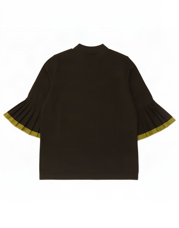 Cos Top da donna manica 3/4 UK 10 Small verde viscosa