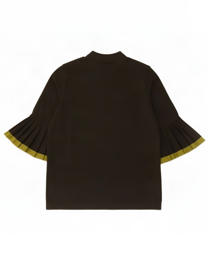 Cos Top da donna manica 3/4 UK 10 Small verde viscosa