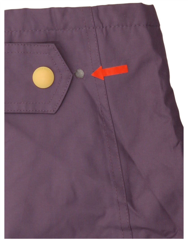 JOULES Womens Oversized Hooded Rain Jacket UK 16 Large Purple Polyester