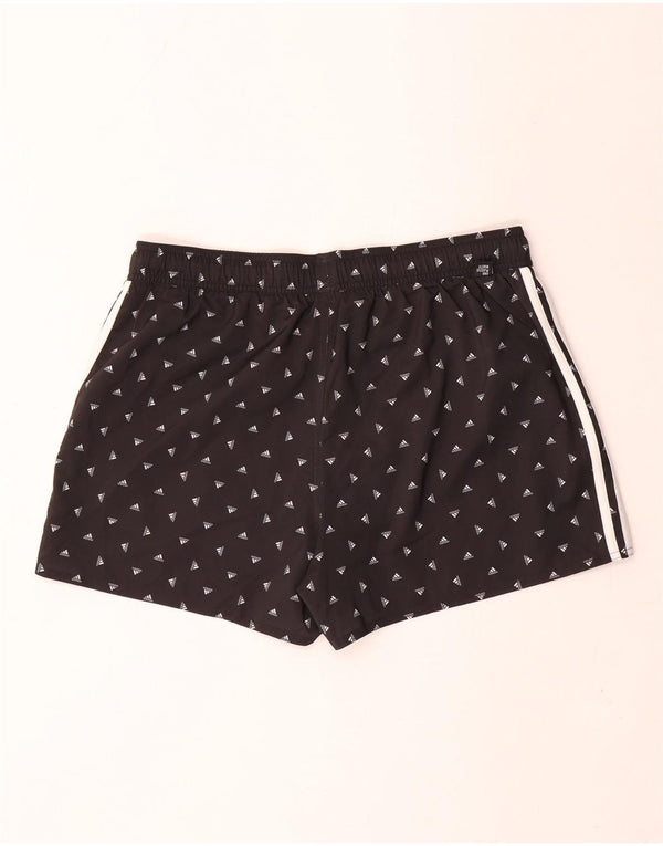 Pantaloncini da bagno grafici da uomo Adidas grandi in poliestere maculato nero