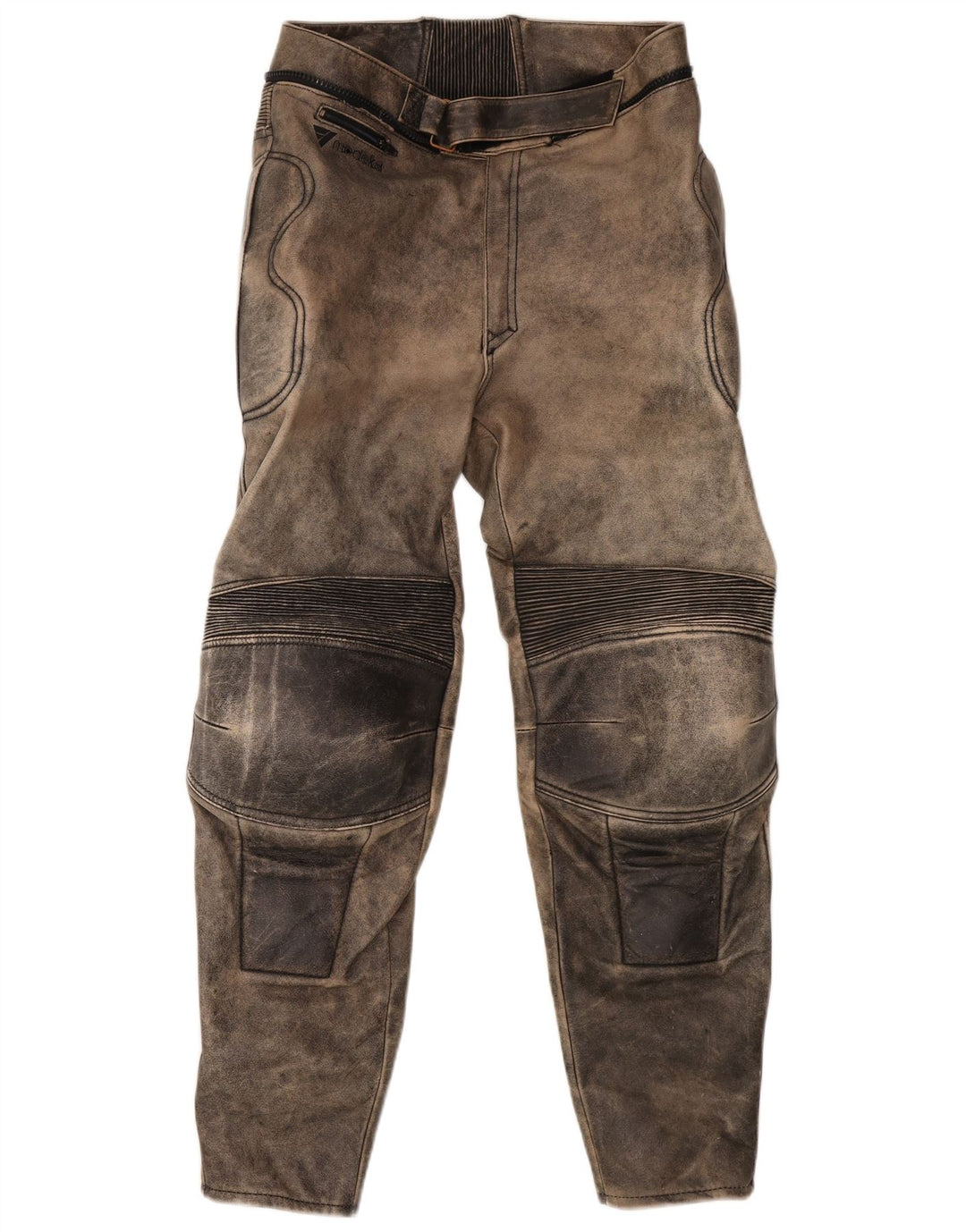 Pantaloni da motociclista da uomo MODEKA Taglia 58 3XL W36 L31 Pelle grigia tie-dye