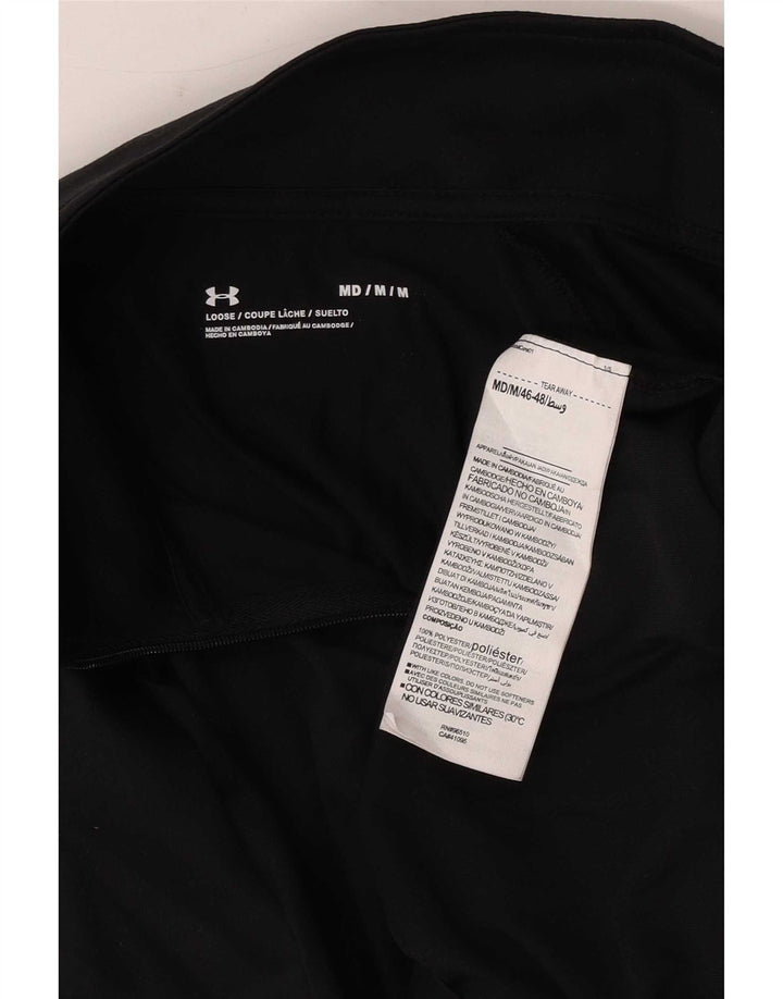 Maglia da ginnastica Under Armour da uomo con zip e collo in poliestere nero medio