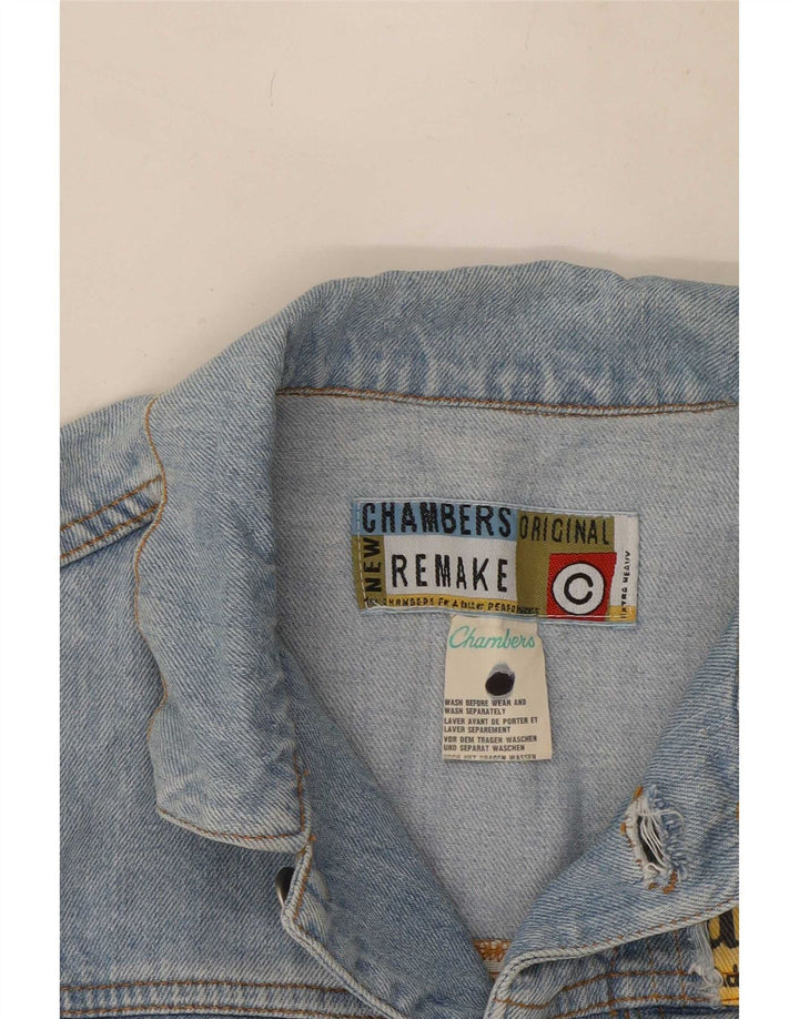 Giacca in denim grafico da donna Chambers UK 12 Cotone blu medio