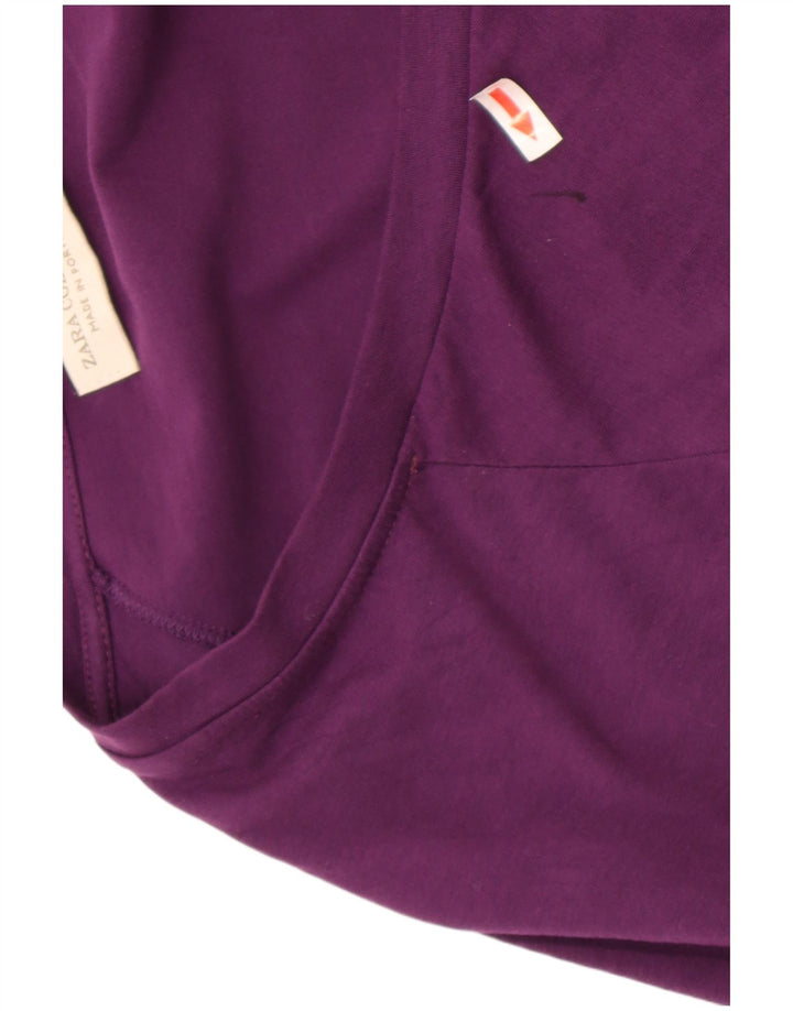 Top Zara da donna a maniche lunghe UK 16 grande viola