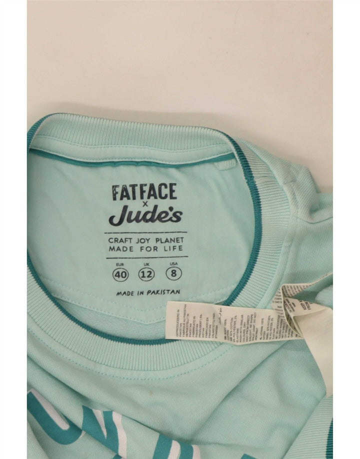 Felpa oversize con grafica da donna Fat Face, maglione, UK 12, medio, turchese