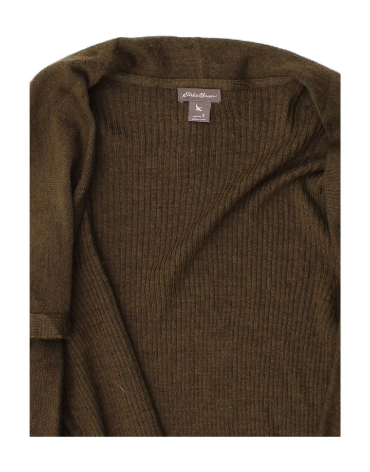 EDDIE BAUER Womens Open Cardigan Sweater UK 10 Small Khaki Acrylic Vintage Eddie Bauer and Second-Hand Eddie Bauer from Messina Hembry 