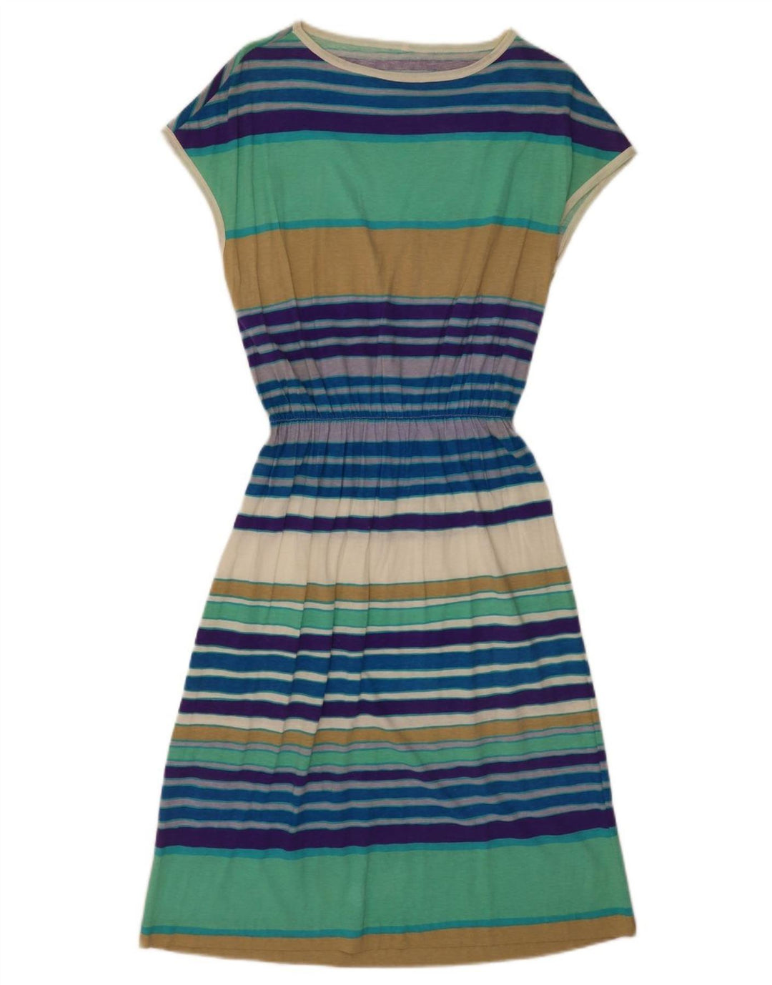 Abito basic vintage da donna UK 12 a righe multicolori medie