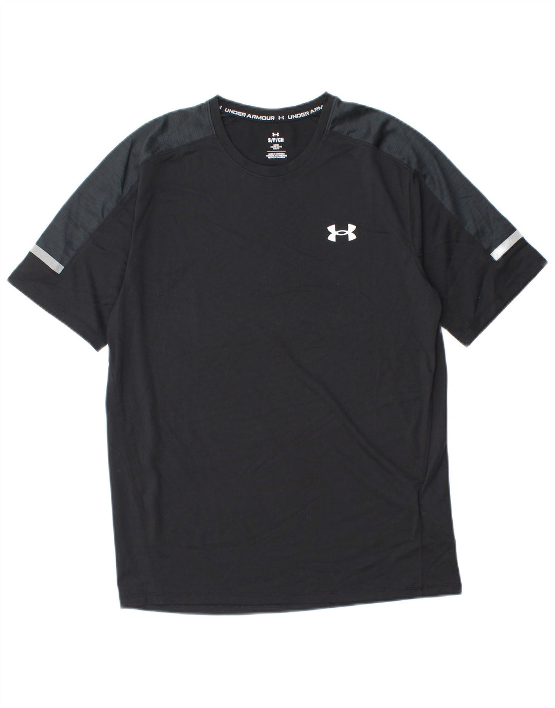 T-shirt da uomo Under Armour Top Small in poliestere color block nero