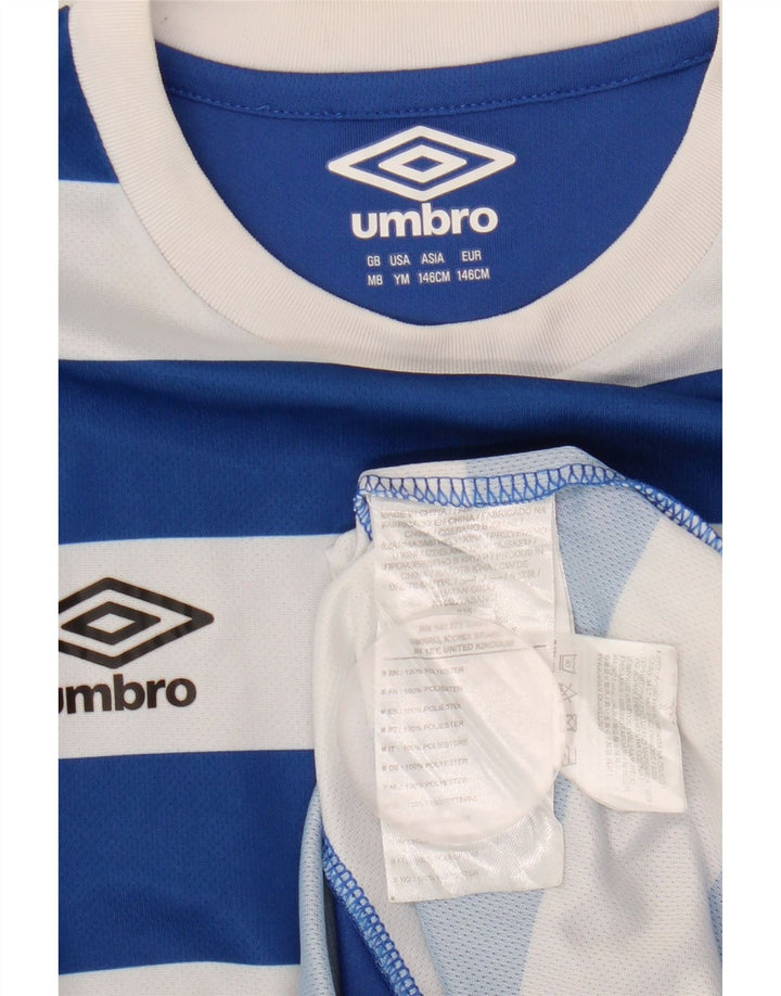 T-shirt da bambino Umbro Top 9-10 anni in poliestere a righe blu medio