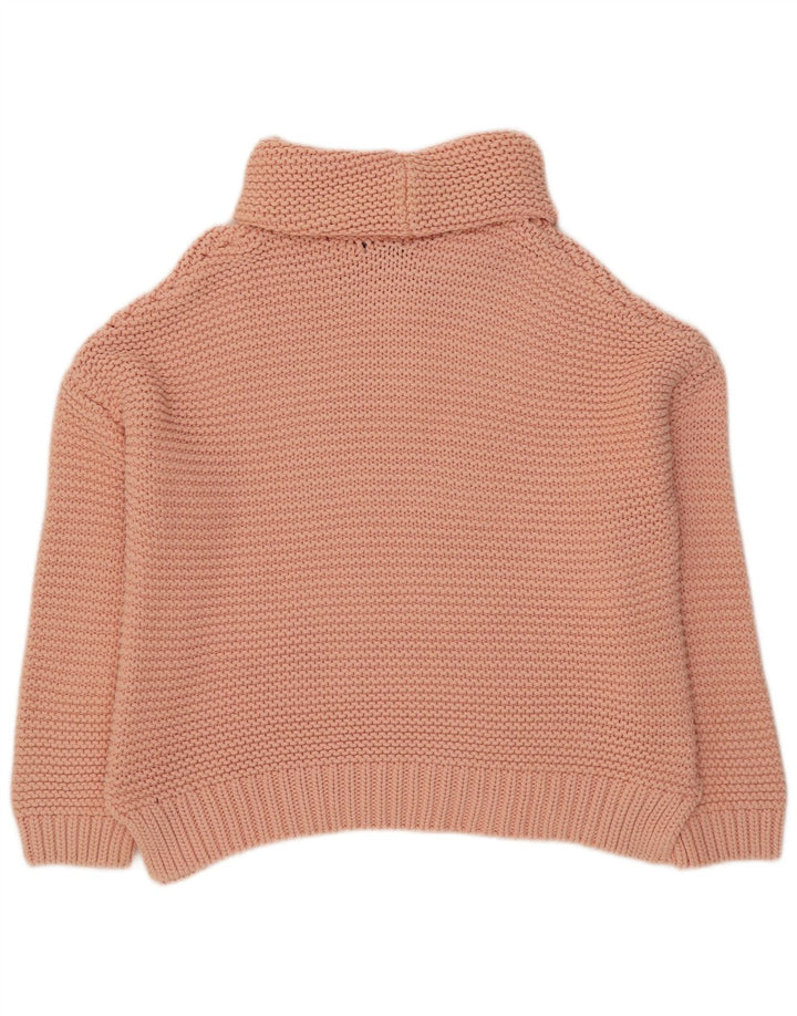 Maglione maglione oversize con collo alto da donna Zara UK 10 piccolo cotone rosa