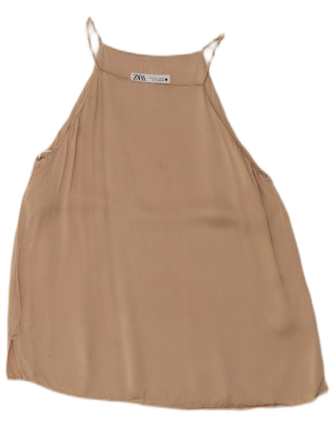 Canotta da donna Zara UK 10 piccola in viscosa beige