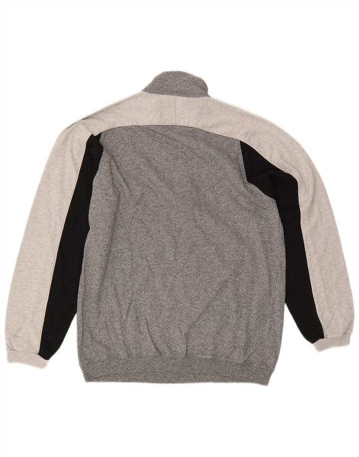 CHAMPION Felpa da uomo con collo con zip, maglione grande, cotone color block grigio