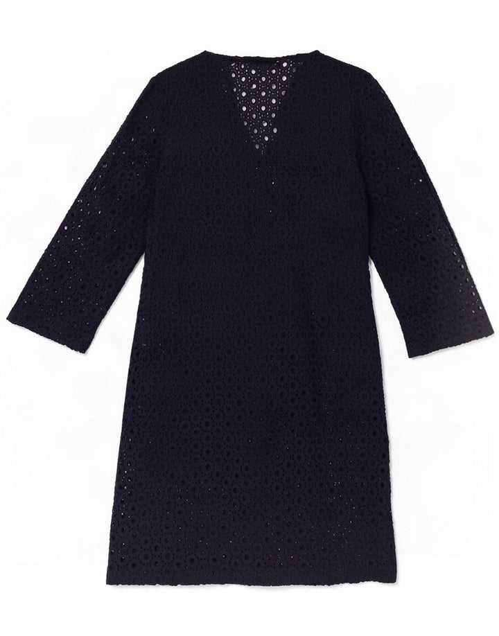 Abito basic da donna con maniche a 3/4 da spiaggia The White Company UK 10 piccolo blu navy