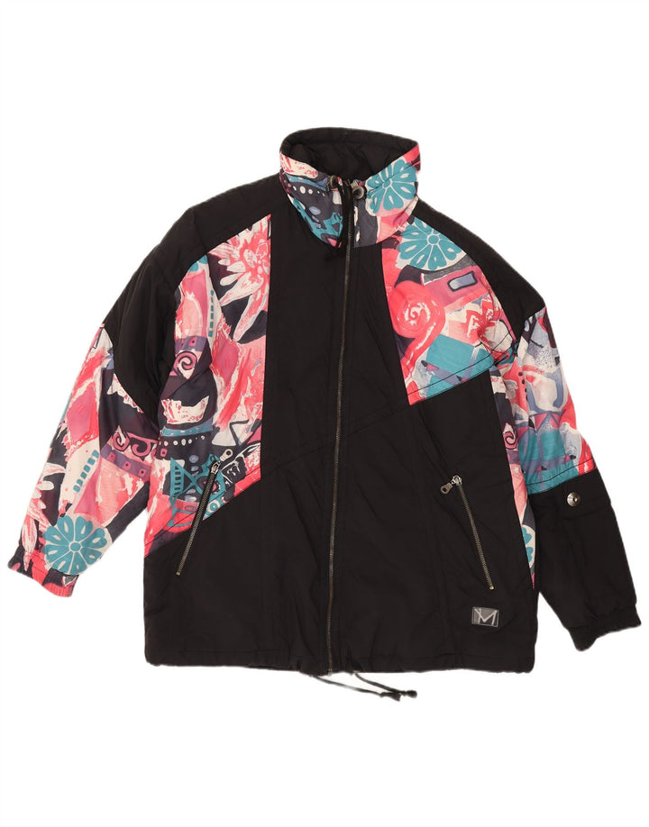 MAIER Giacca a vento oversize da donna UK 14 Grande floreale nero
