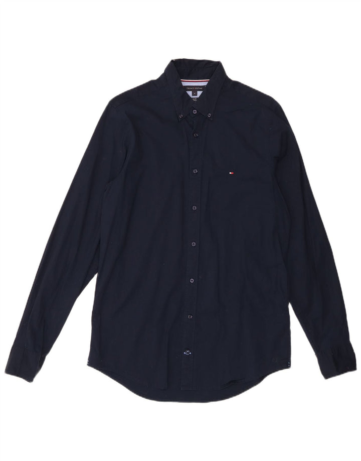 Camicia slim fit da uomo Tommy Hilfiger cotone medio blu navy