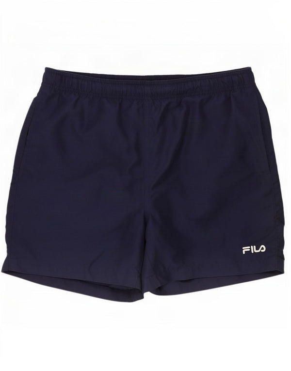 Pantaloncini sportivi da uomo Fila medi in poliestere blu navy