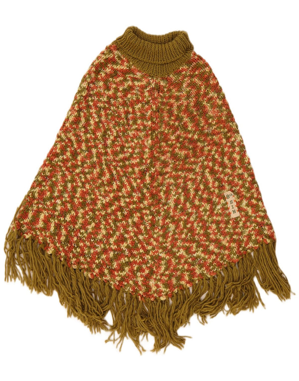 Maglione poncho da donna Eighth Sin, taglia unica, in acrilico chiazzato multicolore