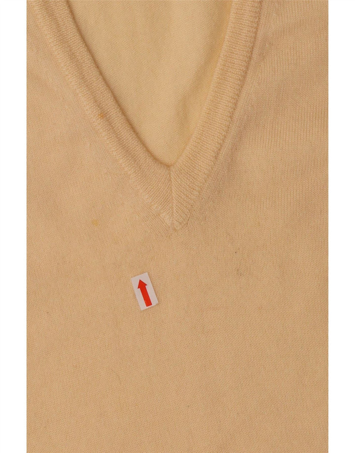 POLO Canotta da uomo con scollo a V IT 52 Large Giallo Lana Vergine