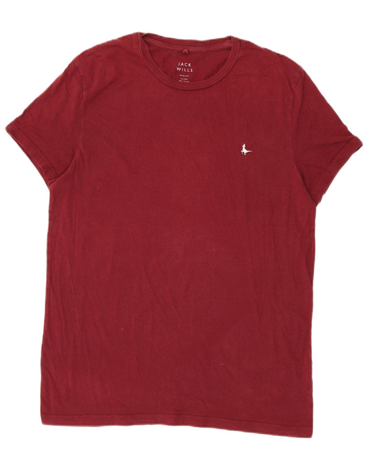 T-shirt da uomo Jack Wills Top in cotone bordeaux medio