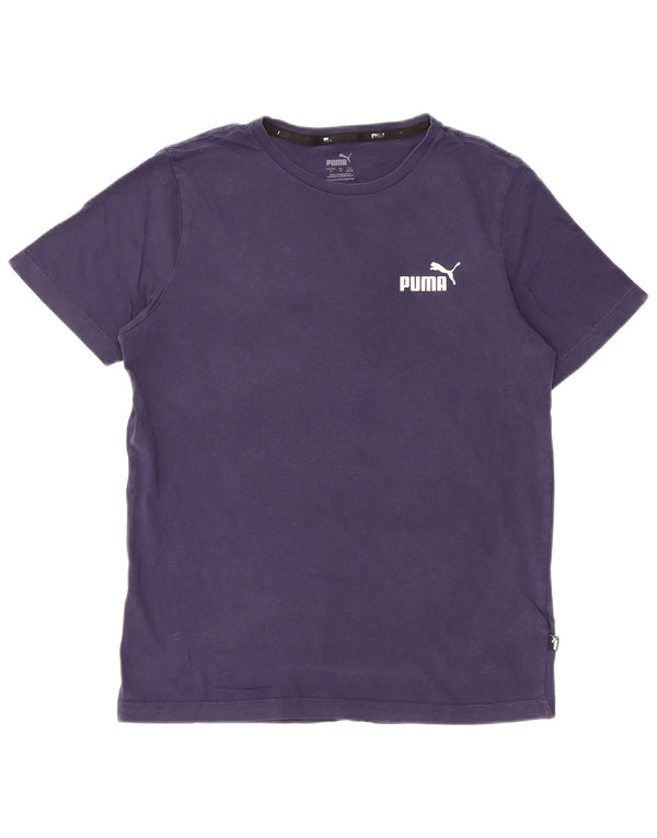 T-shirt da uomo Puma Top Small in cotone blu navy