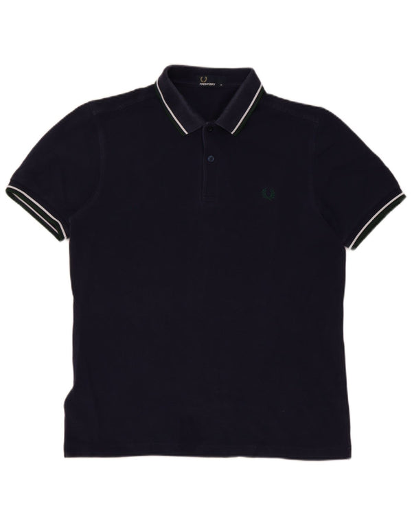 Polo da uomo Fred Perry in cotone blu navy medio