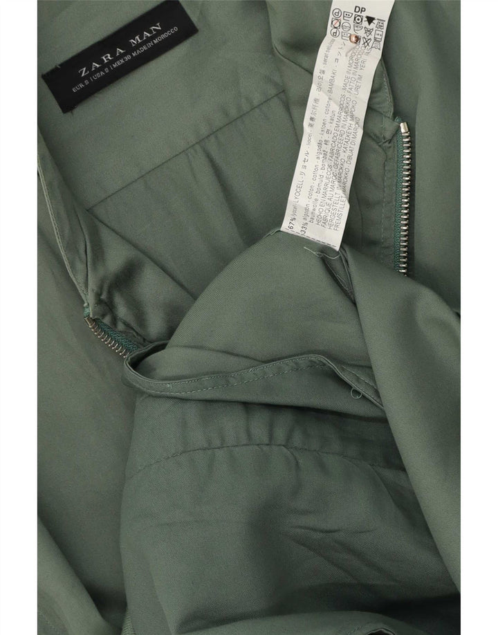 Giubbotto bomber da uomo Zara UK 36 piccolo verde Lyocell