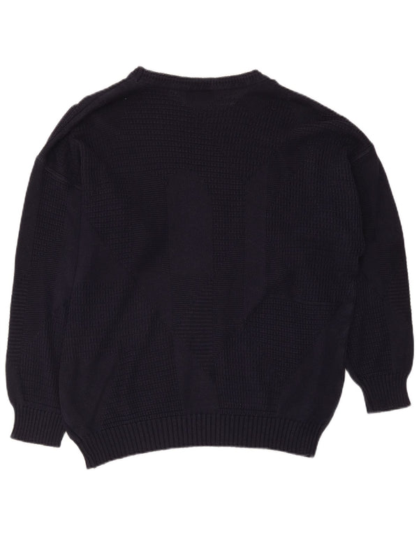 Maglione da uomo con scollo a barca Enzo Lorenzo IT 54 XL Blu navy geometrico